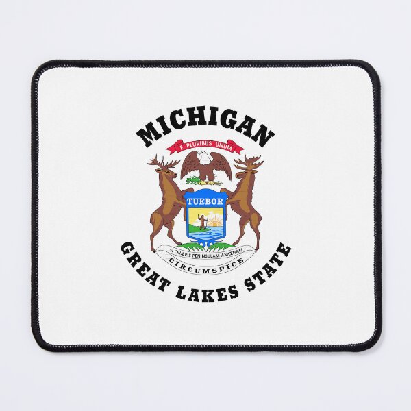 Item preview, MICHIGAN GREAT LAKES STATE FLAG V4 designed and sold by Madjack Tees Kiwi SuperStore.