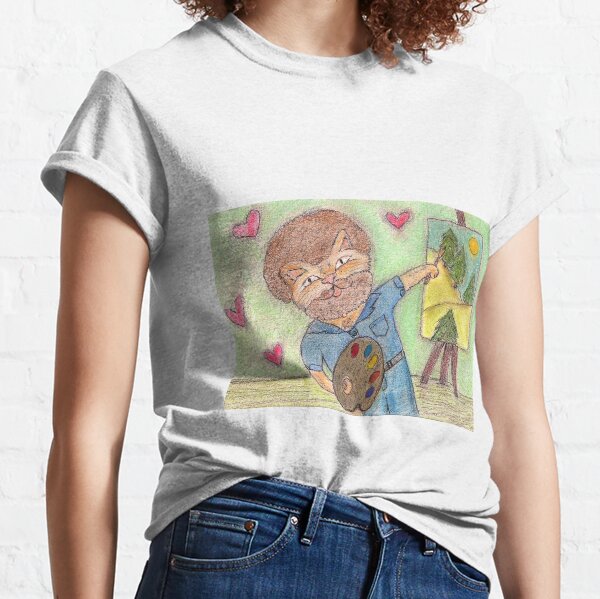 cat bob ross shirt