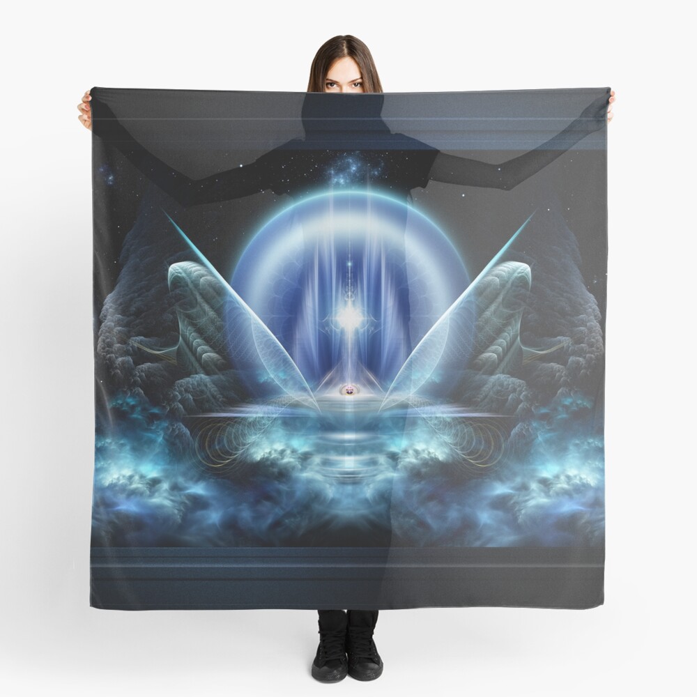 Seat Of The Gods Fractal Art Digital Composition by Xzendor7 Ladies Scarf