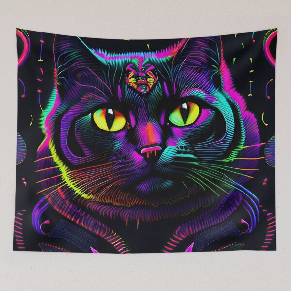 Item preview, #F101: Colorful Neon Cat Sketch designed and sold by FarStarL33.