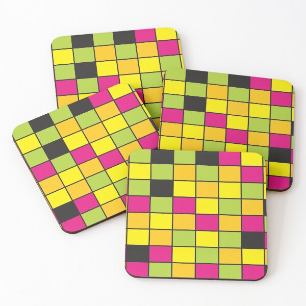 Item preview, Bright Neon Colored Squares Pattern designed and sold by ValeriesGallery.