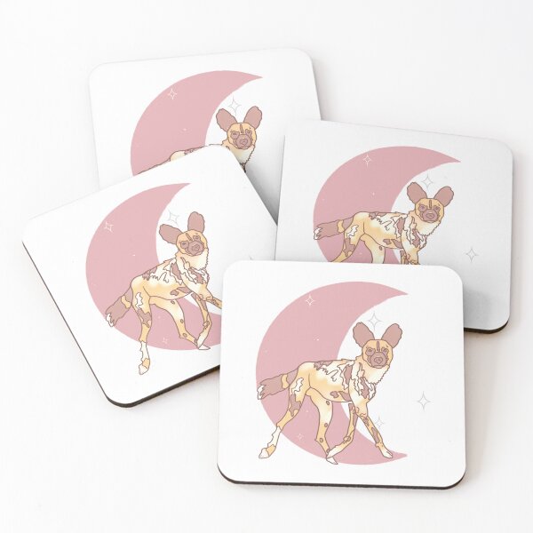 Item preview, African Painted Dog Crescent - Rose designed and sold by bellamousse design co.