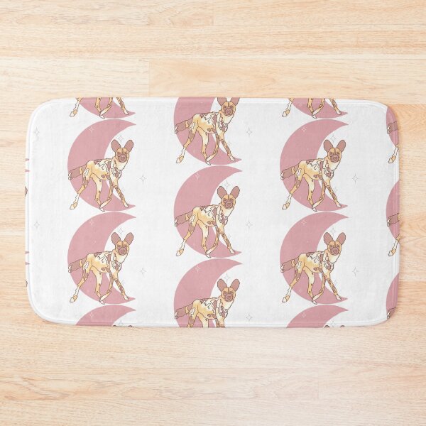Item preview, African Painted Dog Crescent - Rose designed and sold by bellamousse design co.