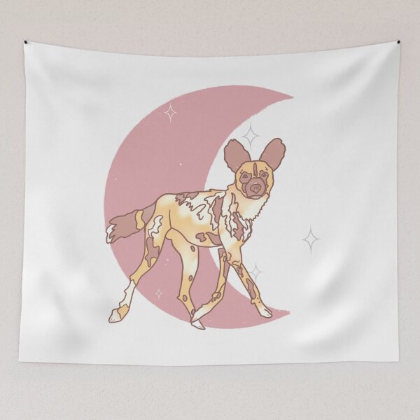 Item preview, African Painted Dog Crescent - Rose designed and sold by bellamousse design co.