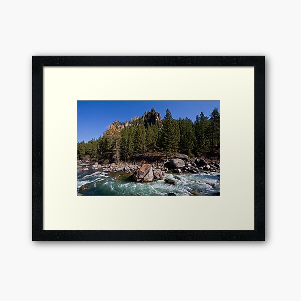 Rapids on the Gallatin River near Big Sky, MT Framed Art Print