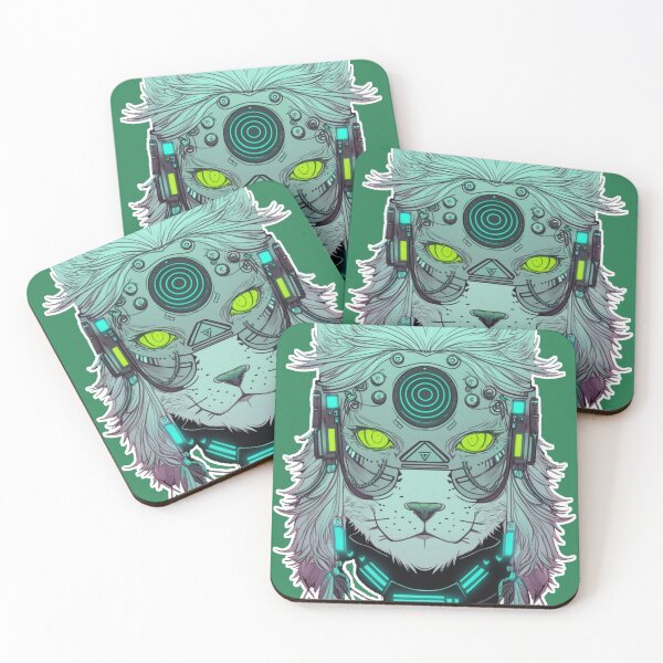 Item preview, Cyberpunk cat - Techno-shaman | "Cybercat Chronicles" collection designed and sold by RESToRAPTOR.