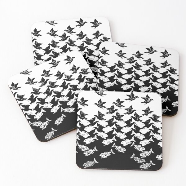 Item preview, Art Deco Fish and Birds Tessellation designed and sold by Izoberu.