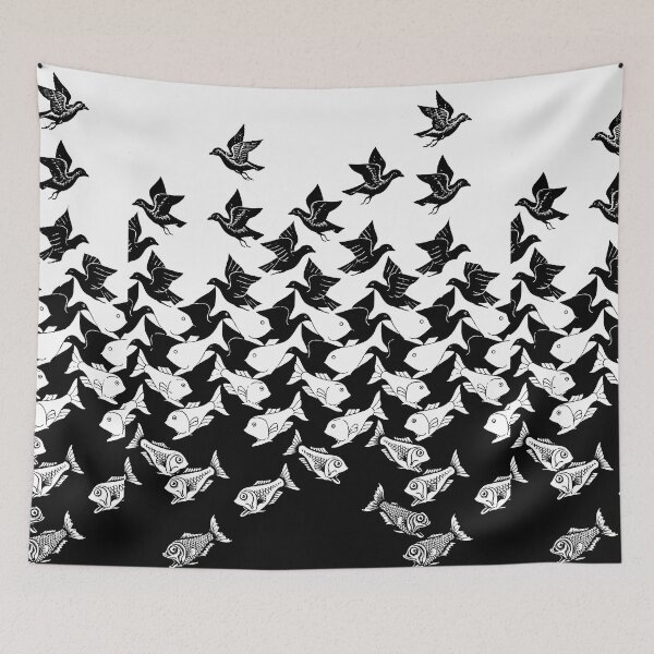 Item preview, Art Deco Fish and Birds Tessellation designed and sold by Izoberu.