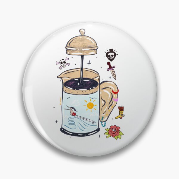 Item preview, Coffee and piercing art illustration tattoo designed and sold by zteffink.