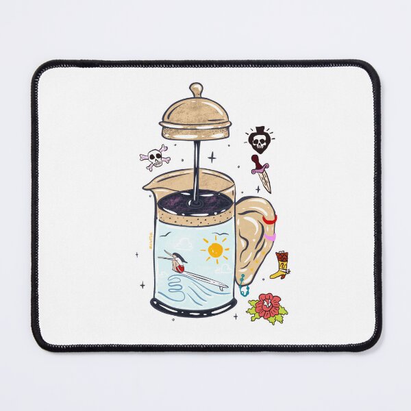 Item preview, Coffee and piercing art illustration tattoo designed and sold by zteffink.