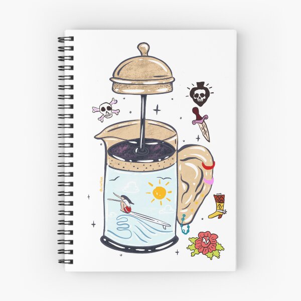 Item preview, Coffee and piercing art illustration tattoo designed and sold by zteffink.