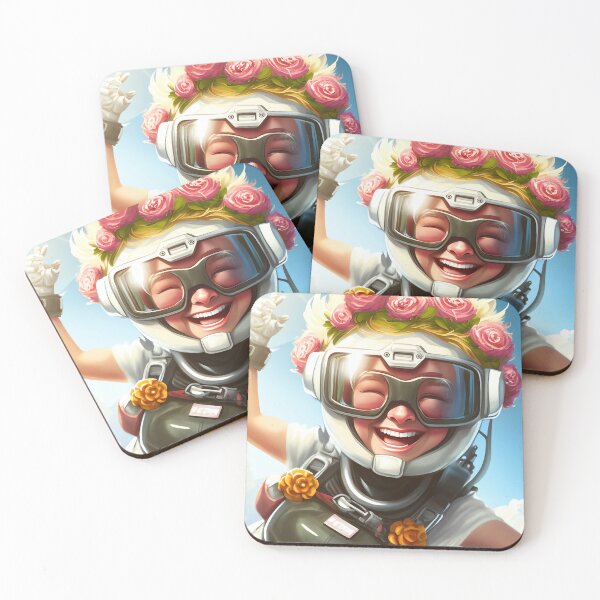Item preview, Joyous demeanour blooming like roses - Women Astronaut with Rose Head designed and sold by ArtfulDelights.