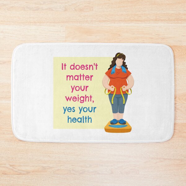 Item preview, Chubby woman on scales measuring waist with measuring tape. Ideal for training and educational materials designed and sold by LucianoCosmo.