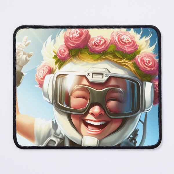 Item preview, Joyous demeanour blooming like roses - Women Astronaut with Rose Head designed and sold by ArtfulDelights.