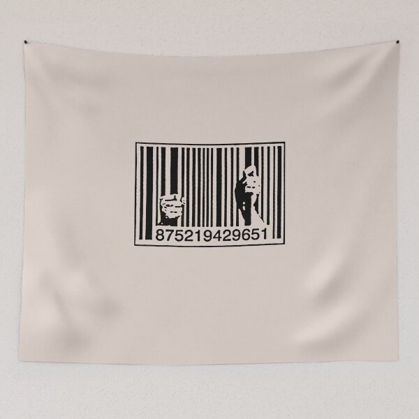 Item preview, Banksy style graffiti consumerism designed and sold by Izoberu.
