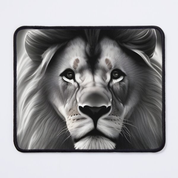 Item preview, Black and white majestic lion digital art designed and sold by KaelumH.