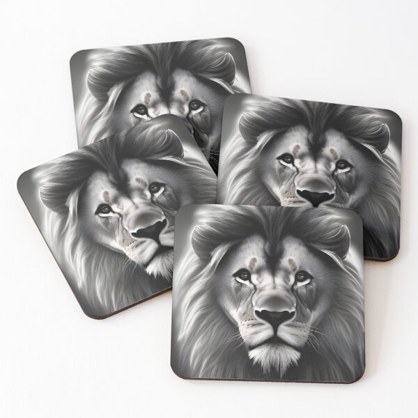 Item preview, Black and white majestic lion digital art designed and sold by KaelumH.