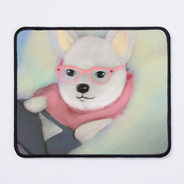 Item preview, Water coloring dog using laptop  designed and sold by TeaTimeQueens.