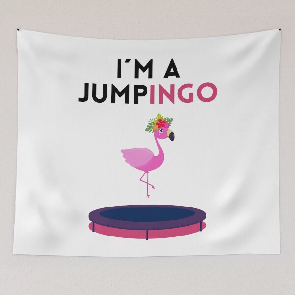 Item preview, Jumping trampoline sport with funny flamingo - Jumpingo designed and sold by Jawoahl.