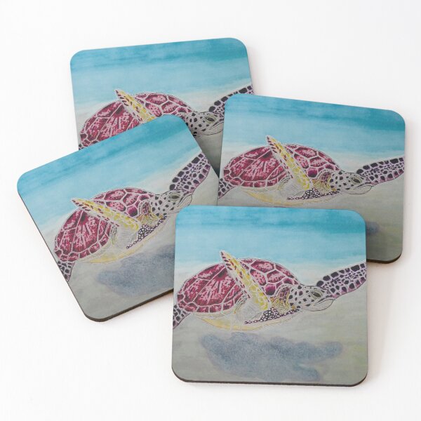 Item preview, Red & Pink Sea Turtle Illustration designed and sold by KayleeRoseArt.