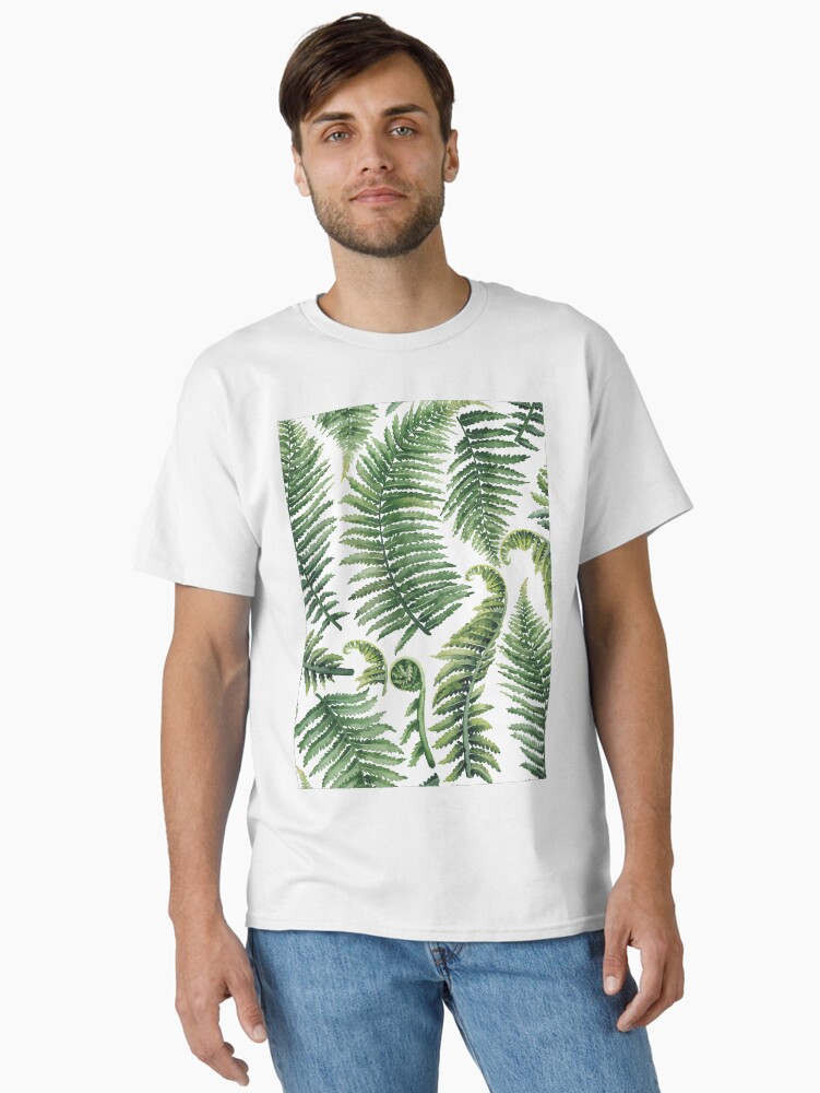 Thumbnail 1 von 7, Classic T-Shirt, Aquarell Farnblätter designt und verkauft von Glazkova.