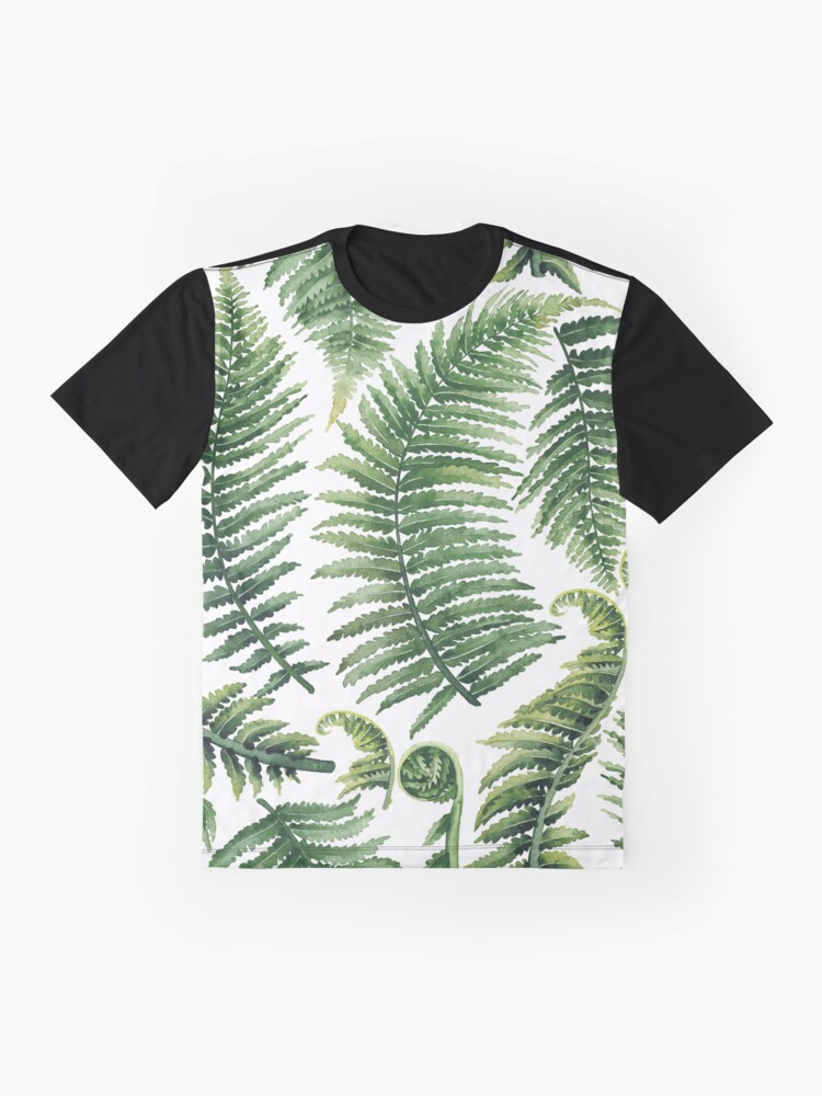 Thumbnail 4 von 5, Grafik T-Shirt, Aquarell Farnblätter designt und verkauft von Glazkova.