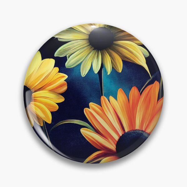 Item preview, a painting of three yellow and orange flowers designed and sold by DesignAtYO.