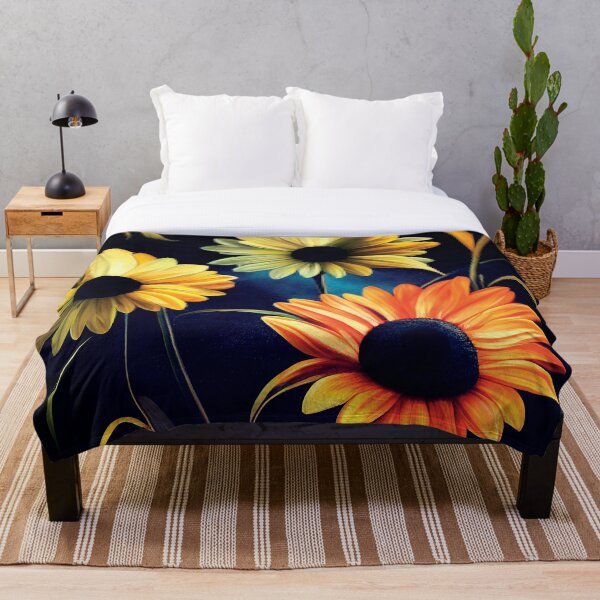 Item preview, a painting of three yellow and orange flowers designed and sold by DesignAtYO.