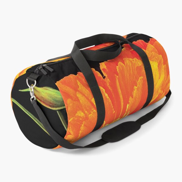 Item preview, a large orange flower on a black background designed and sold by DesignAtYO.