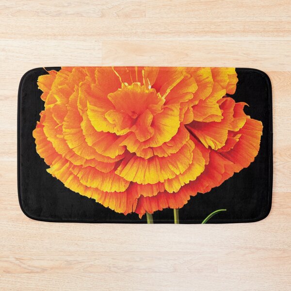 Item preview, a large orange flower on a black background designed and sold by DesignAtYO.