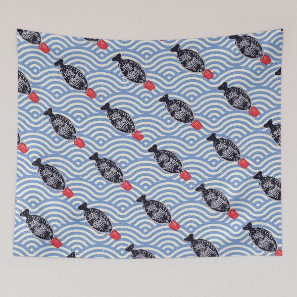 Item preview, Japanese Wave Soy Sauce Fish Shaped Bottle Pattern designed and sold by frmwrte.