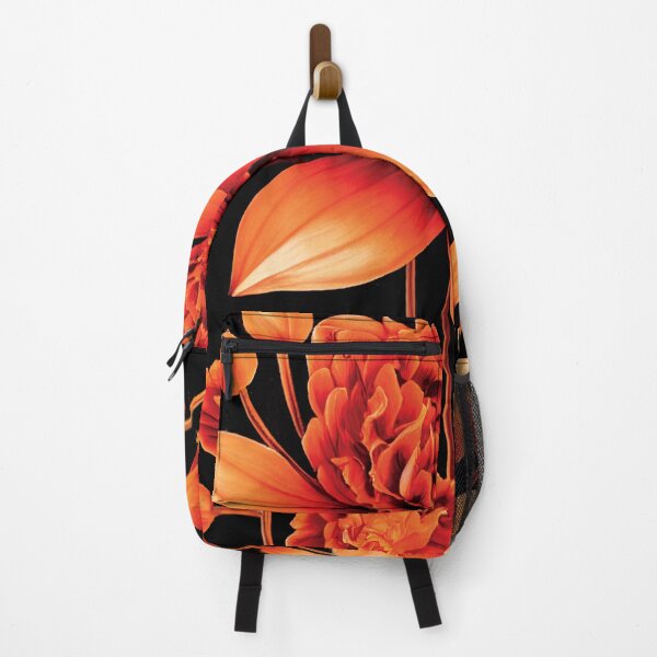 Item preview, a painting of orange flowers on a black background designed and sold by DesignAtYO.