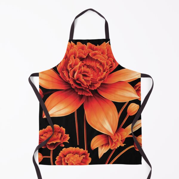 Item preview, a painting of orange flowers on a black background designed and sold by DesignAtYO.