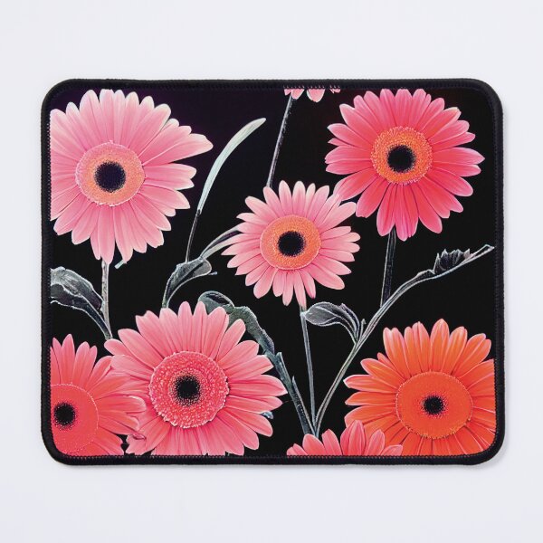 Item preview, a painting of pink flowers on a black background designed and sold by DesignAtYO.