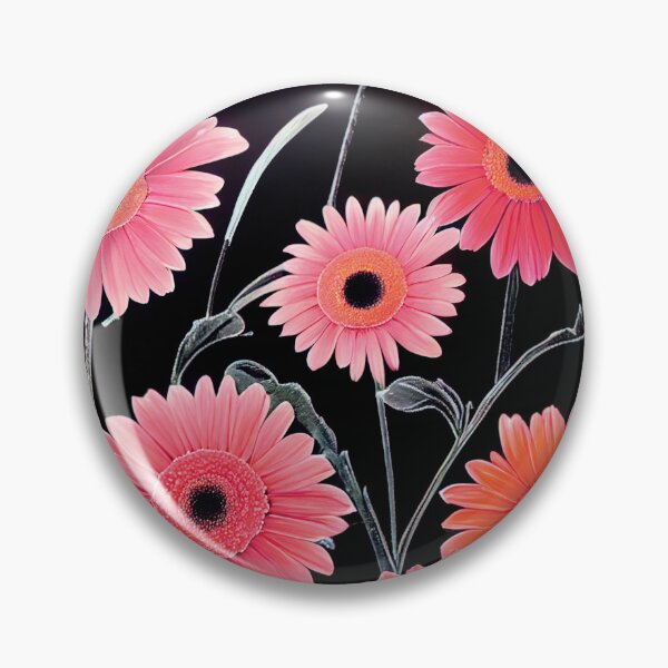 Artikelvorschau, a painting of pink flowers on a black background entworfen und verkauft von DesignAtYO.