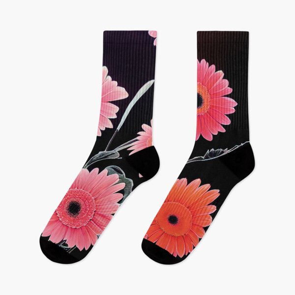 Item preview, a painting of pink flowers on a black background designed and sold by DesignAtYO.