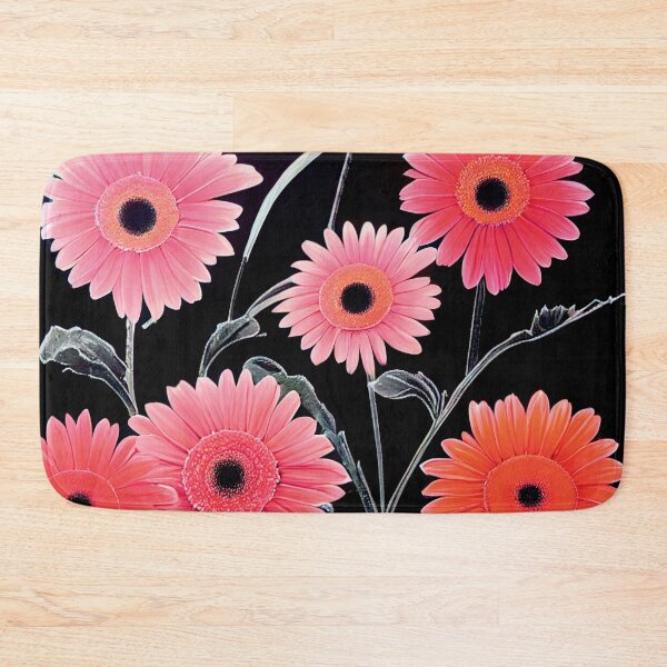 Item preview, a painting of pink flowers on a black background designed and sold by DesignAtYO.