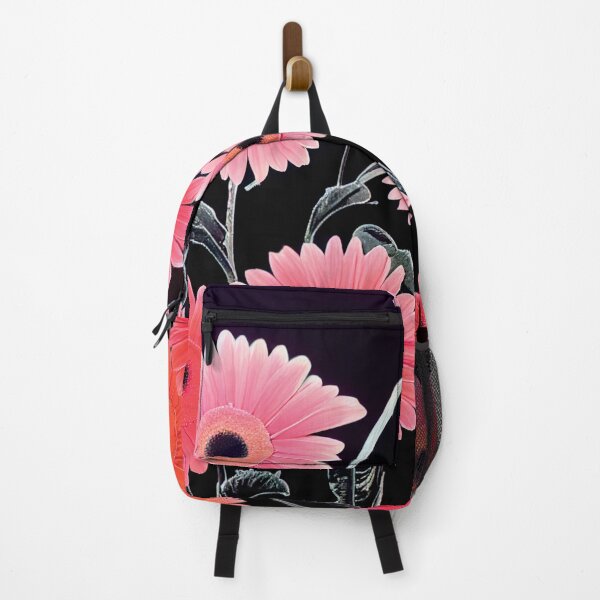 Item preview, a painting of pink flowers on a black background designed and sold by DesignAtYO.
