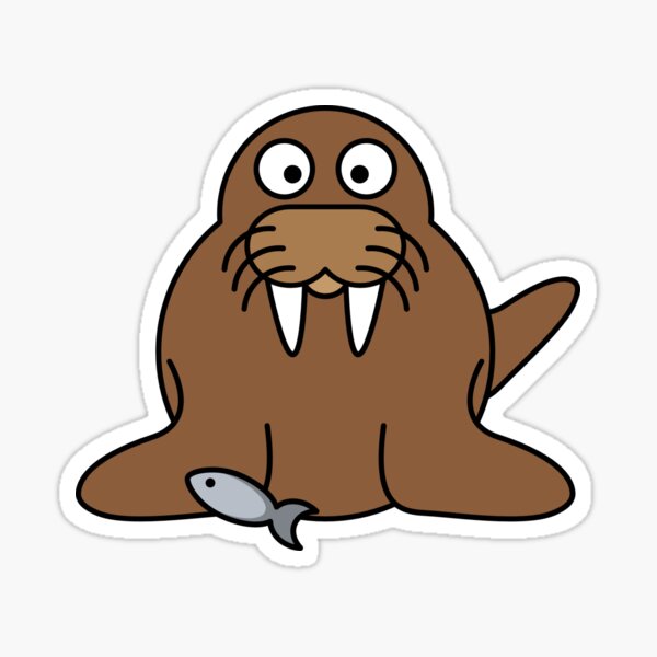 Item preview, Cute Walrus With a Fish  designed and sold by PrintPress.