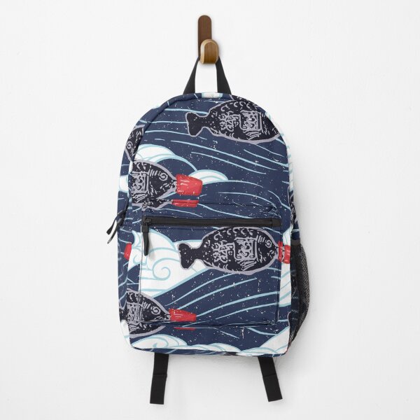Item preview, Japanese Sushi Soy Sauce Fish Shaped Ocean Wave Pattern designed and sold by frmwrte.