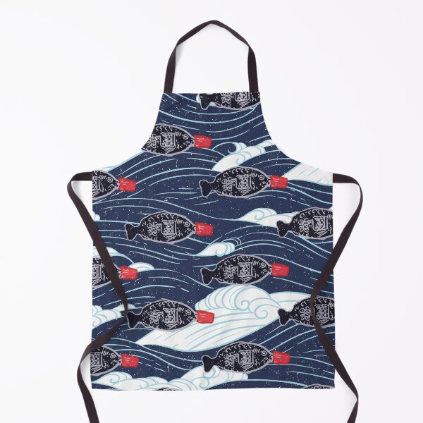 Item preview, Japanese Sushi Soy Sauce Fish Shaped Ocean Wave Pattern designed and sold by frmwrte.