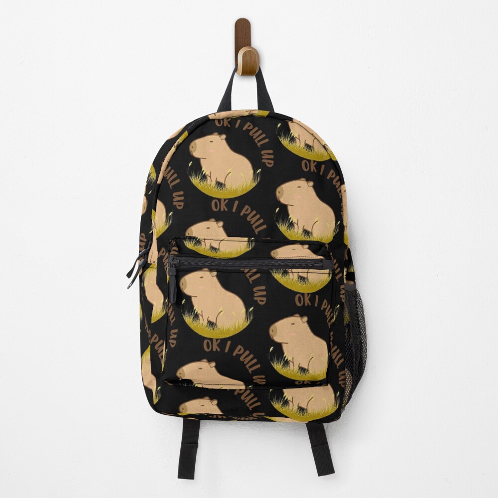 Ok I Pull Up Meme Giant Capybara Capzilla Funny Retro Backpack for Sale by  grex2908