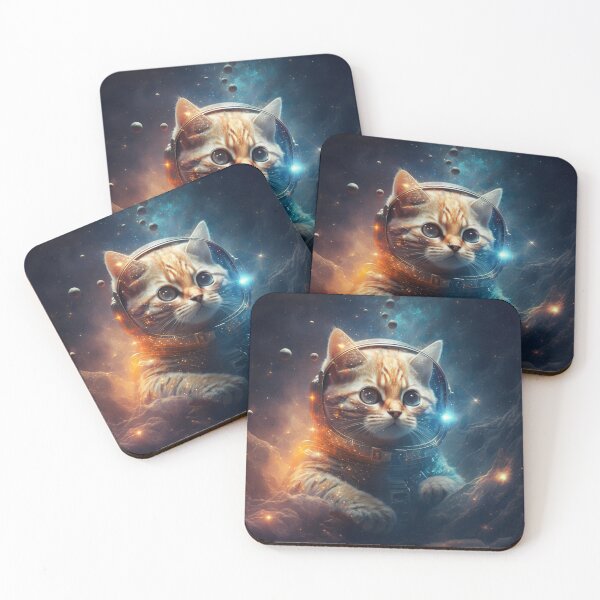 Item preview, Cute astronaut cat in the space designed and sold by AstraNovaStudio.