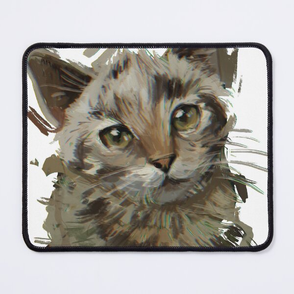 Item preview, Gray Cat Striped in Oil Paint Style - transparent designed and sold by ShapedCube.