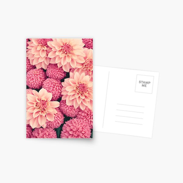 Item preview, Pink dahlias,spring pattern designed and sold by Edith Leyster.