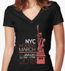 NYC Women's March 2018 Women's Fitted V-Neck T-Shirt