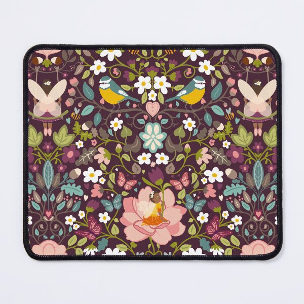 Item preview, Flower fairies in a secret woodland glade on purple designed and sold by NattyDesigns.