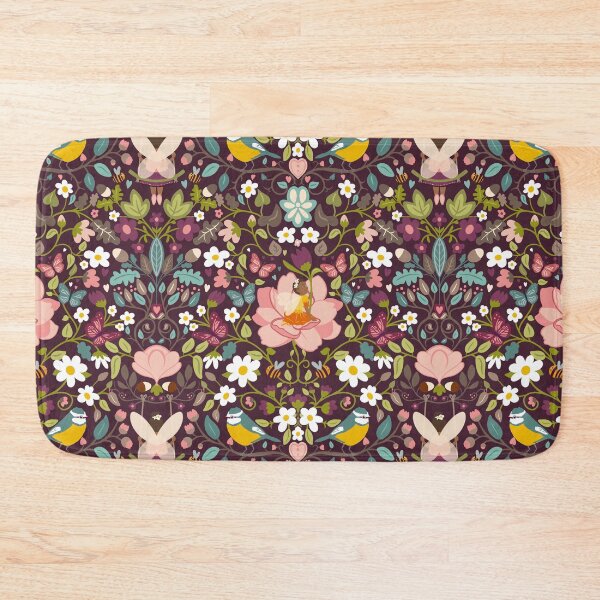 Item preview, Flower fairies in a secret woodland glade on purple designed and sold by NattyDesigns.