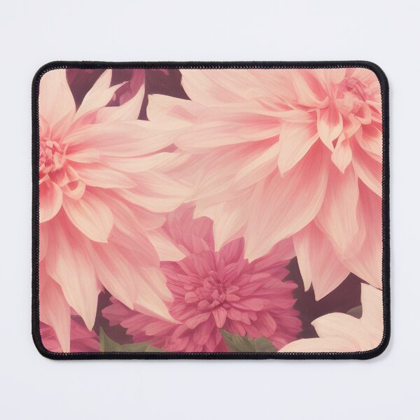 Item preview, Pink dahlia flowers, vintage botanicals pattern designed and sold by Edith Leyster.