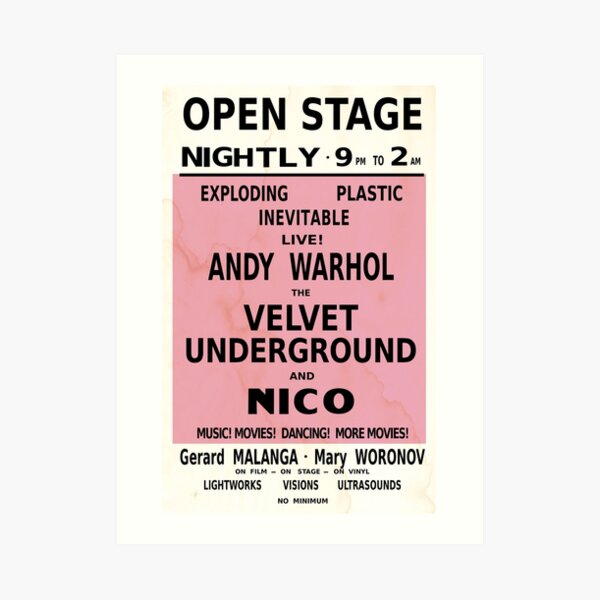VELVET UNDERGROUND NICO ANDY WARHOL VINTAGE POSTER Art Print